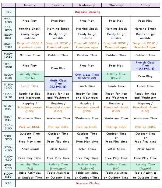 Schedule